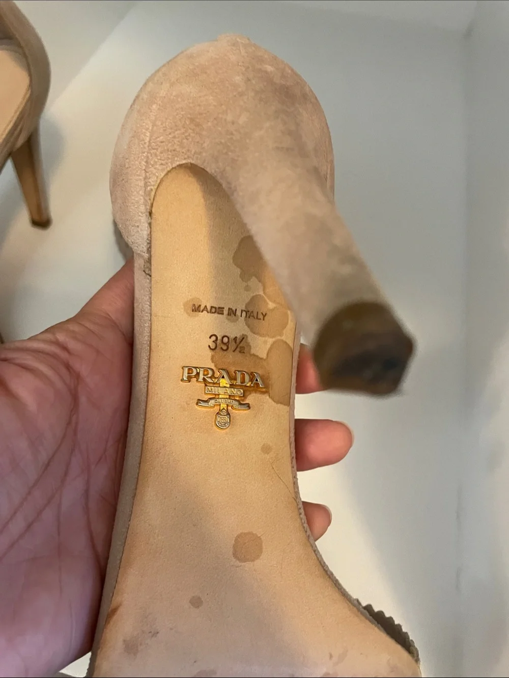 Prada heels Nude Laser-Cut Ankle Strap Stiletto Sandals